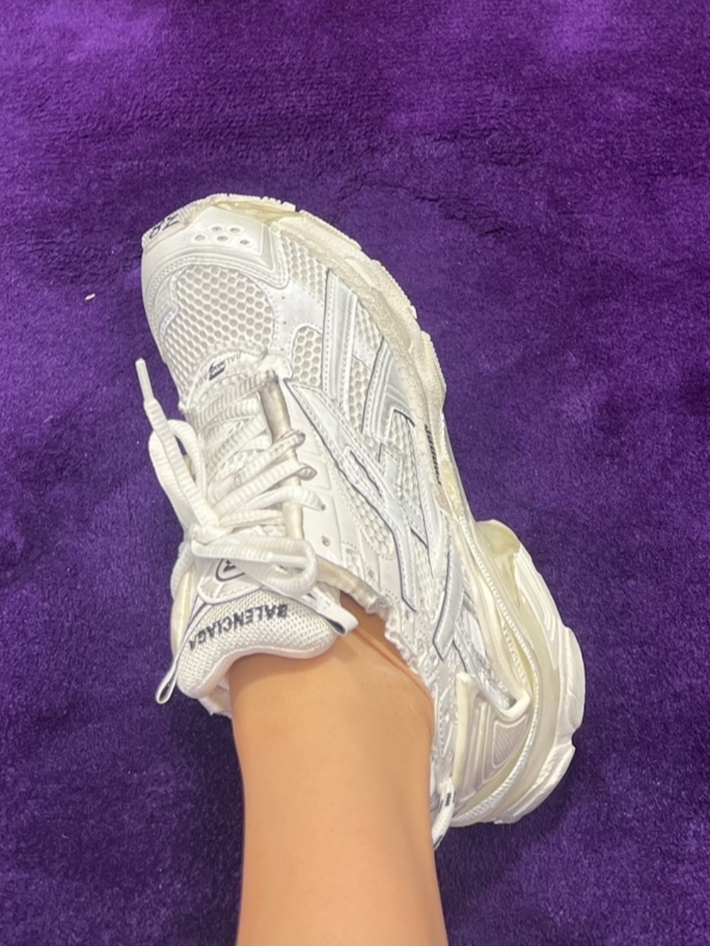 Balenciaga White Women's Chunky Runner Sneaker
